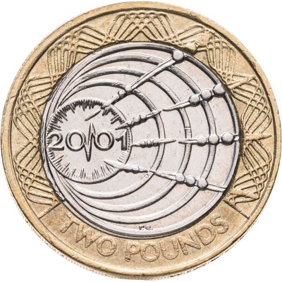 купить Великобритания 2 фунта (pounds) 2001 "Столетие трансатлантическому радио"