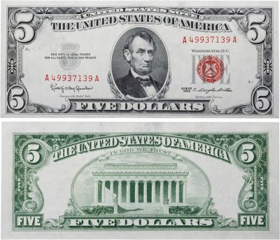 купить США 5 долларов 1963