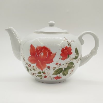 купить Чайник заварочный с цветочным декором, фарфор, деколь, золочение, Богдановичский фарфоровый завод, СССР, 1973-1991 гг.