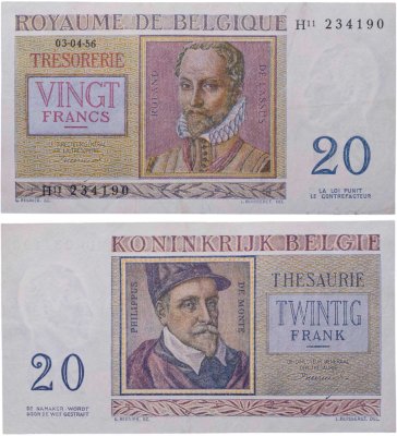 купить Бельгия 20 франков 1956 год