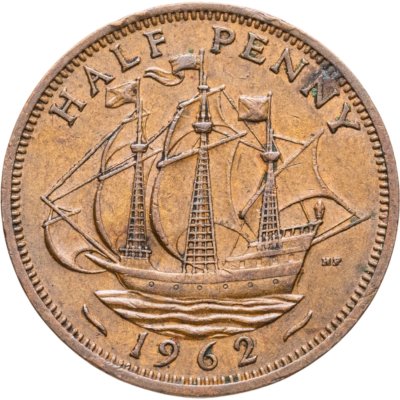 купить Великобритания 1/2 пенни (penny) 1962