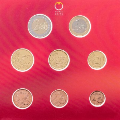 купить Австрия 2005 официальный годовой набор евро из 8 монет в буклете