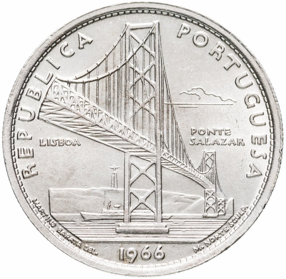 купить Португалия 20 эскудо (escudos) 1966 "Открытие моста Антониу Салазара"