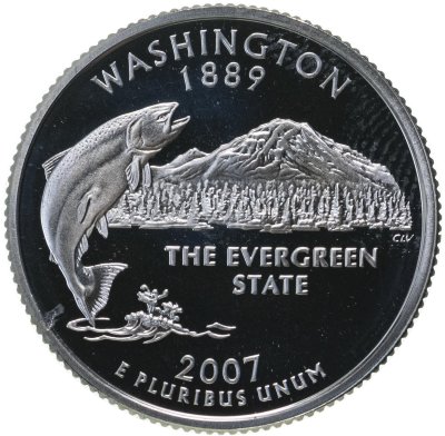 купить США 25 центов (квотер, 1/4 доллара, quarter dollar) 2004 Proof Вашингтон (Washington) серебро