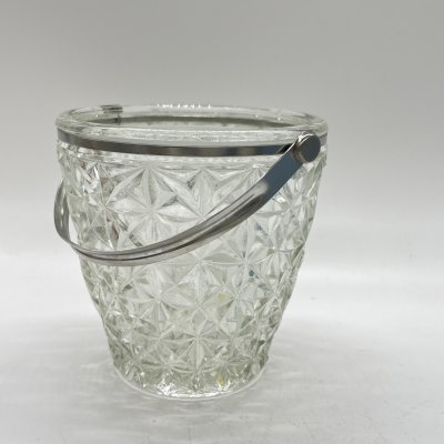 купить Конфетница в виде ведерка с ручкой, стекло, пресс, металл, СССР, 1970-1990 гг.