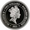 Купить Острова Питкэрн 2 доллара 2011 "Глубоководные рыбы - Саблезуб" с сертификатом