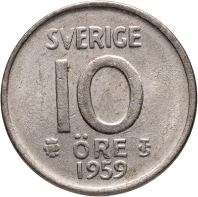 купить Швеция 10 эре (ore) 1959