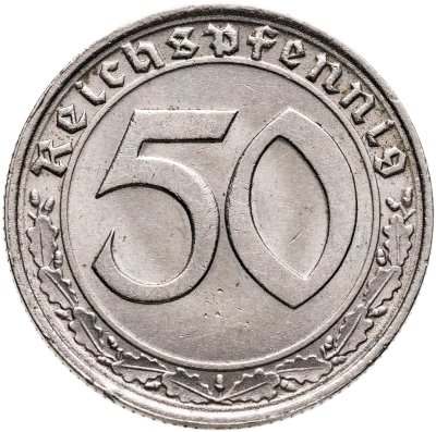 купить Германия, Третий рейх 50 рейхспфеннигов (reichspfennig) 1938 D