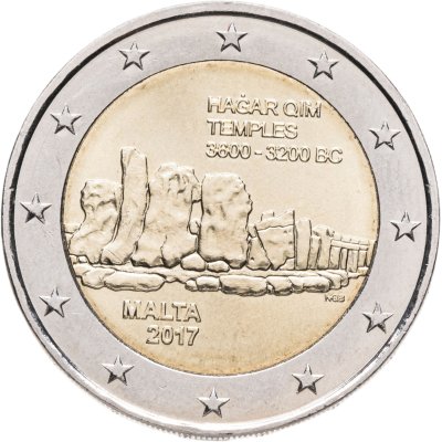купить Мальта 2 евро 2017 "Доисторические города Мальты - храм Хаджар-Ким"