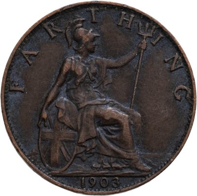 купить Великобритания 1 фартинг (farthing) 1903