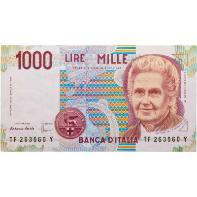 купить Италия 1000 Лир 1990 "Мария Монтессори. Школа Монтессори"