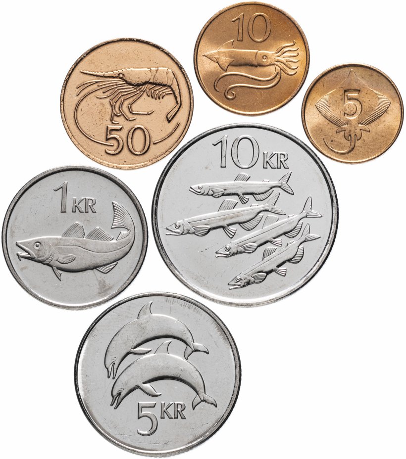купить Исландия набор монет 1981-2007 (6 шт)