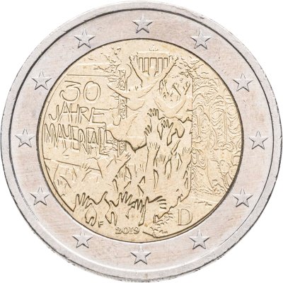 купить Германия 2 евро 2019 F "30 лет падению Берлинской стены"