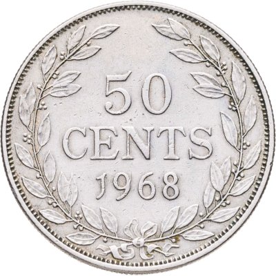 купить Либерия 50 центов (cents) 1968