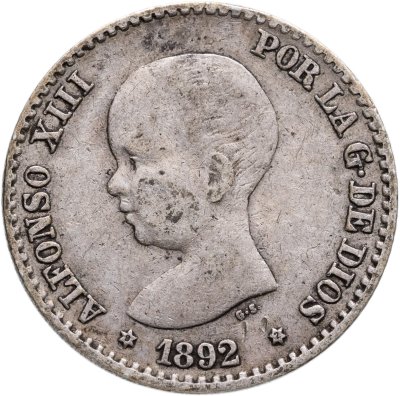 купить Испания 50 сентимо 1892 Альфонс XIII