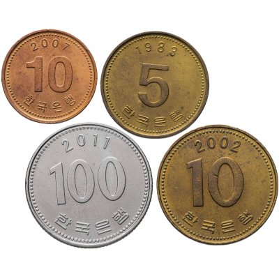 купить Южная Корея набор 4 монет 1988-2011