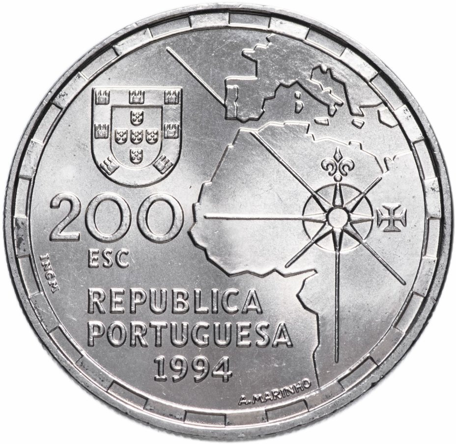 купить Португалия 200 эскудо (escudos) 1994   "500 лет с момента разделения зон влияния между Португалией и Испанией"
