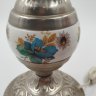 Купить Лампа настольная с цветочным и ажурным декором, металл, пластик, фарфор, деколь, СССР, 1970-1980 гг.