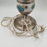 Купить Лампа настольная с цветочным и ажурным декором, металл, пластик, фарфор, деколь, СССР, 1970-1980 гг.