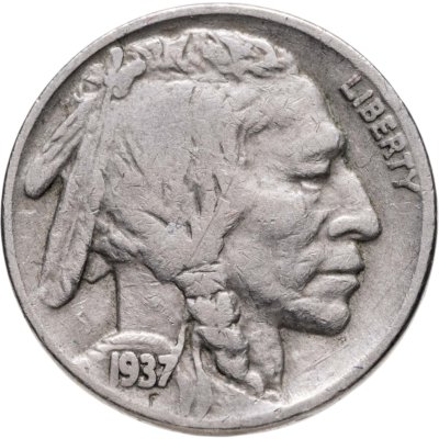 купить США 5 центов (cents) 1937 Buffalo Nickel Без отметки монетного двора