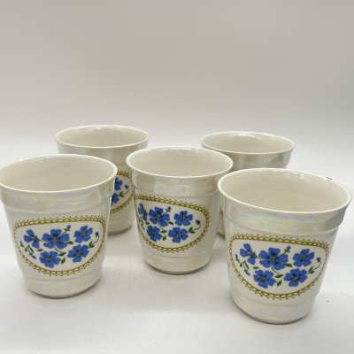 купить Набор из 5 стаканов для прохладительных напитков, керамика, деколь, люстр, Горьковский ордена Трудового Красного Знамени завод «Орбита», СССР, 1970-1990 гг.