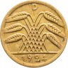 Купить Германия (Веймарская республика) 50 рентных пфеннигов 1924, знак монетного двора "D" — Мюнхен