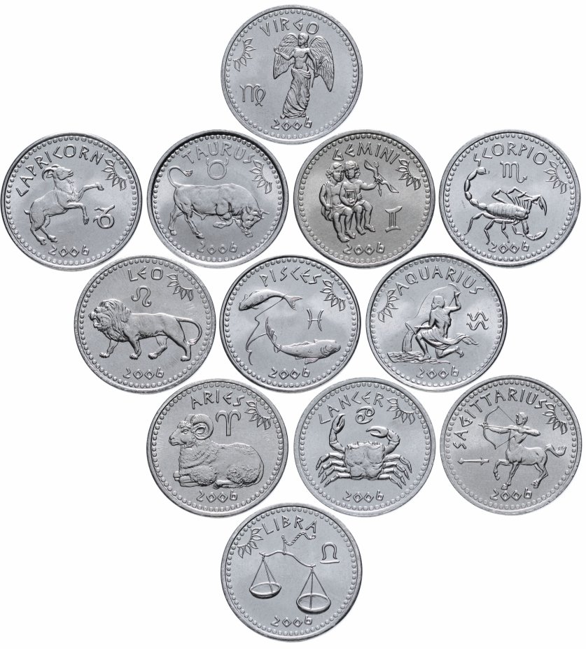 купить Сомалиленд набор монет 1 шиллинг (shilling) 2006 год (12 штук) Знаки Зодиака