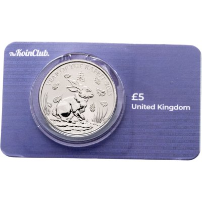 купить Великобритания 5 фунтов (pounds) 2023 "Китайский гороскоп - год кролика" в коинкарте