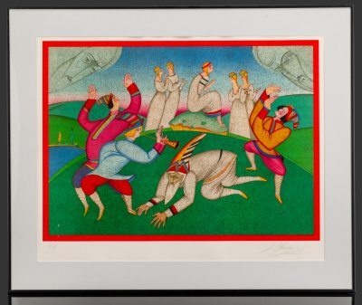 купить Литография "Весна священная" (из серии "Балеты Стравинского"), 27 из 128, Шемякин Михаил Михайлович, бумага, литография, оформлена в раму и паспарту, под стеклом, СССР, 1981-1990 гг.