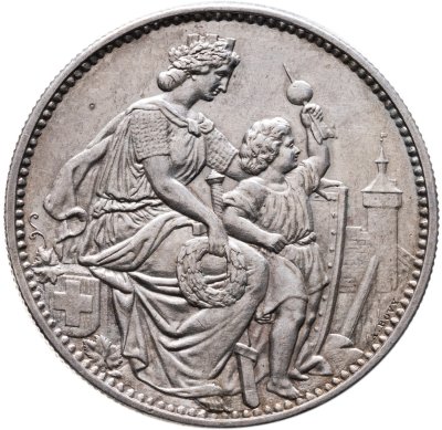 купить Швейцария 5 франков 1865 "Стрелковый фестиваль в Шаффхаузене"
