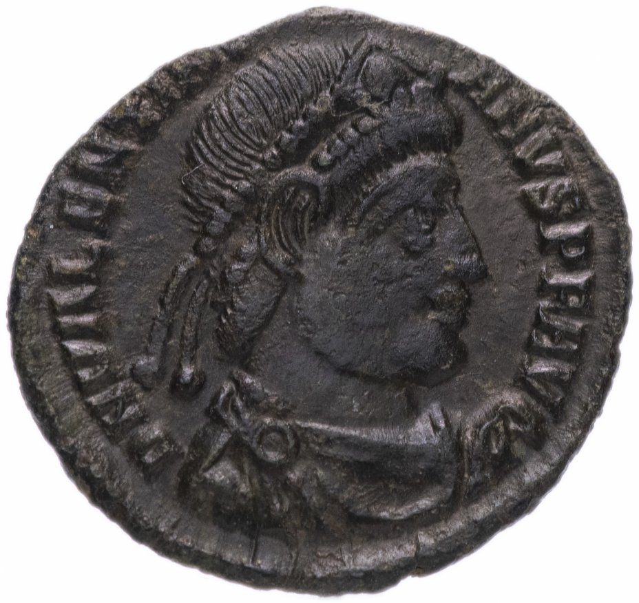 купить Римская Империя Валентиниан I 364–375 гг центенионалис (реверс: император идет вправо, волочит за волосы пленника)