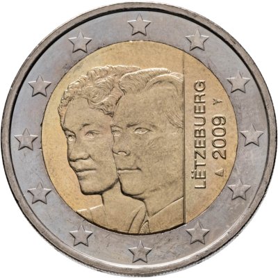 купить Люксембург 2 евро 2009 "90 лет со дня вступления на престол великой герцогини Шарлотты"