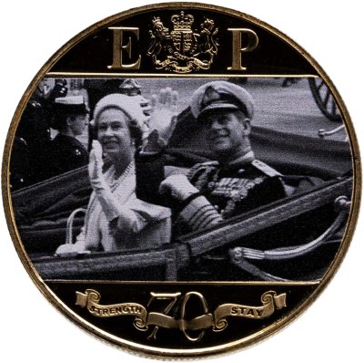 купить Гибралтар 1 крона 2017 "70 лет свадьбе Королевы Елизаветы II и Принца Филипа - 2000ые, The Millennial Decade"