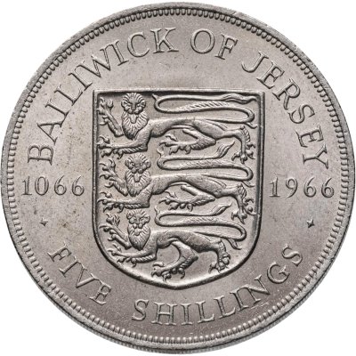 купить Остров Джерси 5 шиллингов (shillings) 1966 " 900 лет битве при Гастингсе"