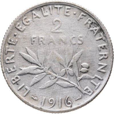 купить Франция 2 франка (francs) 1916