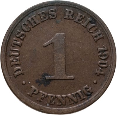 купить Германия 1 пфенниг (pfennig) 1904 A знак монетного двора: "A" - Берлин