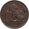 Купить Бельгия 2 сантима (centimes) 1912  Надпись на французском - 'ALBERT ROI DES BELGES'