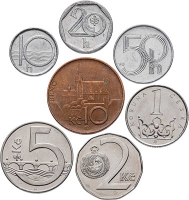 купить Чехия набор монет для обращения 1993-2008 (7 штук)