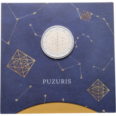 купить Латвия 2 евро 2024 "Пузурис - Соломенные украшение" на монетной карточке (блистере)
