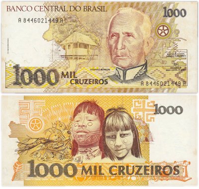 купить Бразилия 1000 крузейро 1991 (Pick 231b)