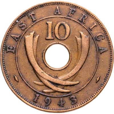 купить Британская Восточная Африка 10 центов (cents) 1943