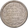 Купить Нидерланды 25 центов (cents) 1914