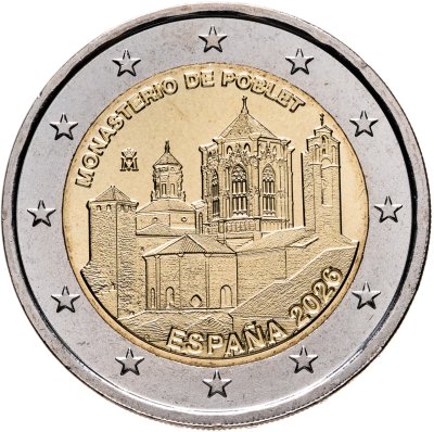 купить Испания 2 евро 2026 "ЮНЕСКО - Монастырь Поблет"