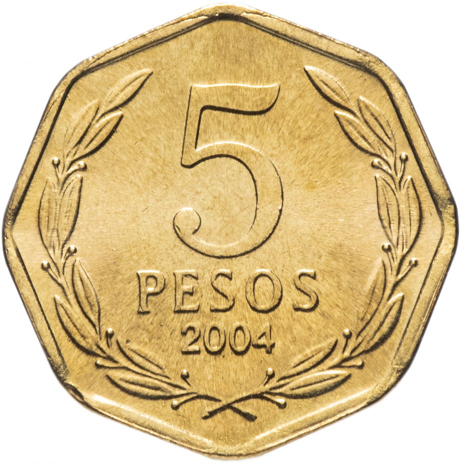 купить Чили 5 песо 2004 г.