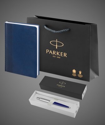 Купить Подарочный набор: Ежедневник недатированный и Шариковая ручка Parker Jotter K160, цвет: Blue, Пластик и полимеры: пластик, сталь, 2026 г.