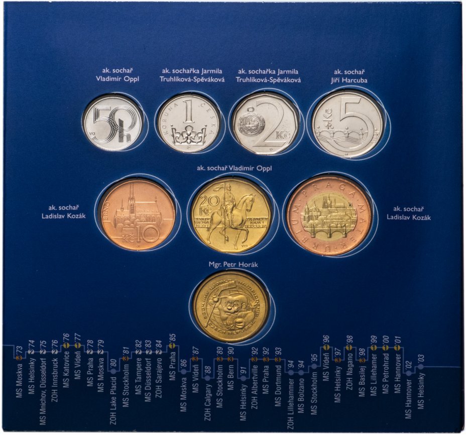 купить Чехия набор монет 2004 года 7 монет и жетон в буклете