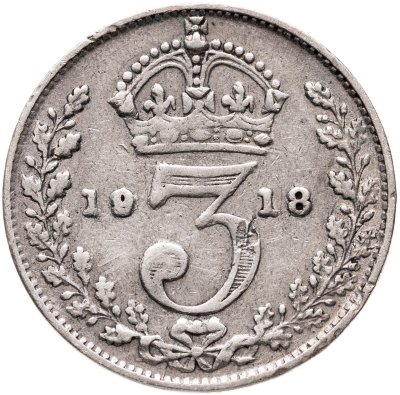 купить Великобритания 3 пенса (pence) 1918
