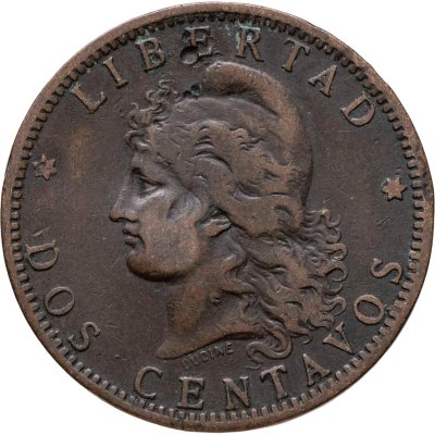 купить Аргентина 2 сентаво (centavos) 1888
