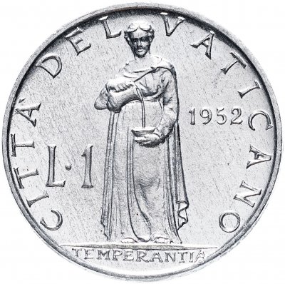 купить Ватикан 1 лира (lira) 1952