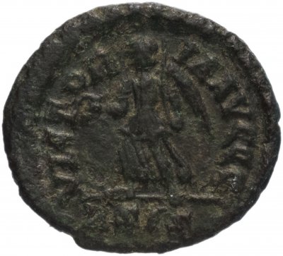 Купить Римская Империя Аркадий 395–408 гг 4 денария (реверс: Виктория идет влево, держит венок и пальмовую ветвь)